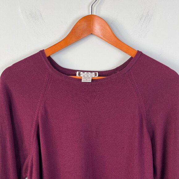 Henri Bendel New York 100% Extra Fine Merino Wool Maroon Red Sweater Men's Sz. M - Picture 3 of 7